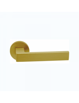 JANDEL SATIN BRASS ROUND PLAQUE DOORHANDLE