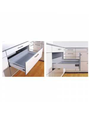 Installed self-closing drawer slides.