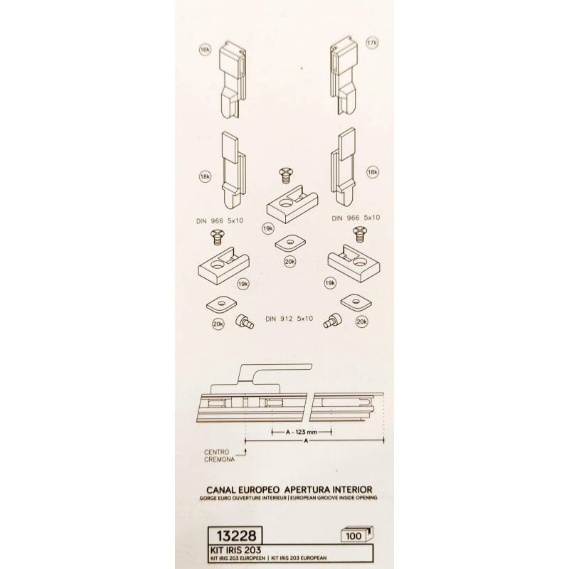 Kit Iris 203 para cremonas canal europeo