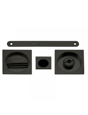 BLACK SQUARED SLIDING DOOR WC SET