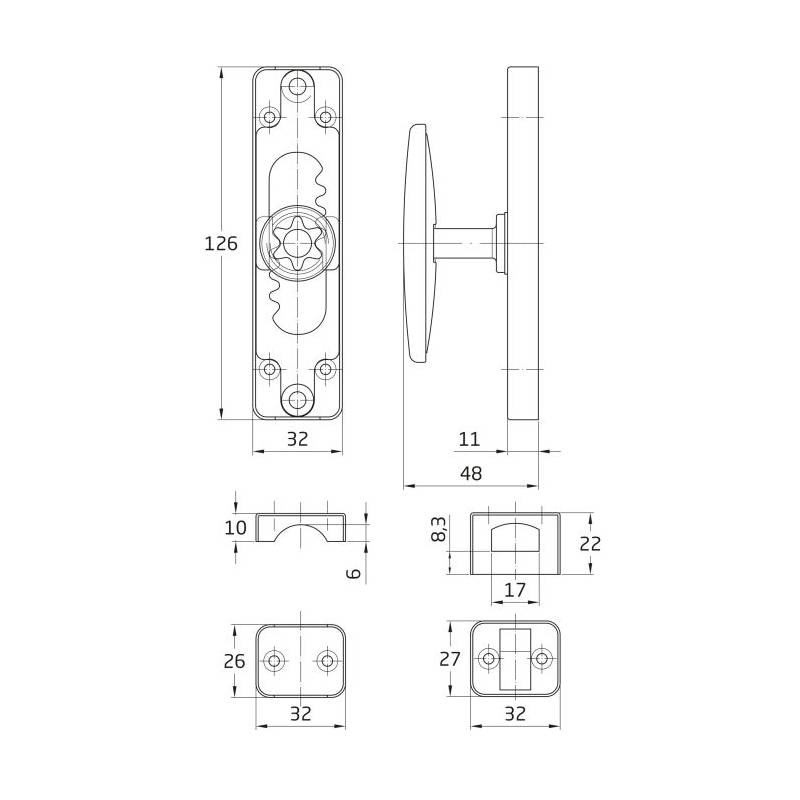 AMIG NICKEL 18 CREMONE BOLT