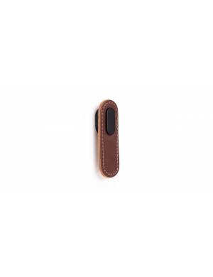 Viefe brown leather black furniture handle 70mm