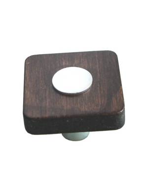 NESU 429 34 WENGE-MATT CHROME SQUARE KNOB