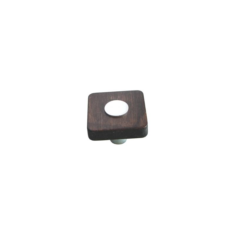 NESU 429 34 WENGE-MATT CHROME SQUARE KNOB