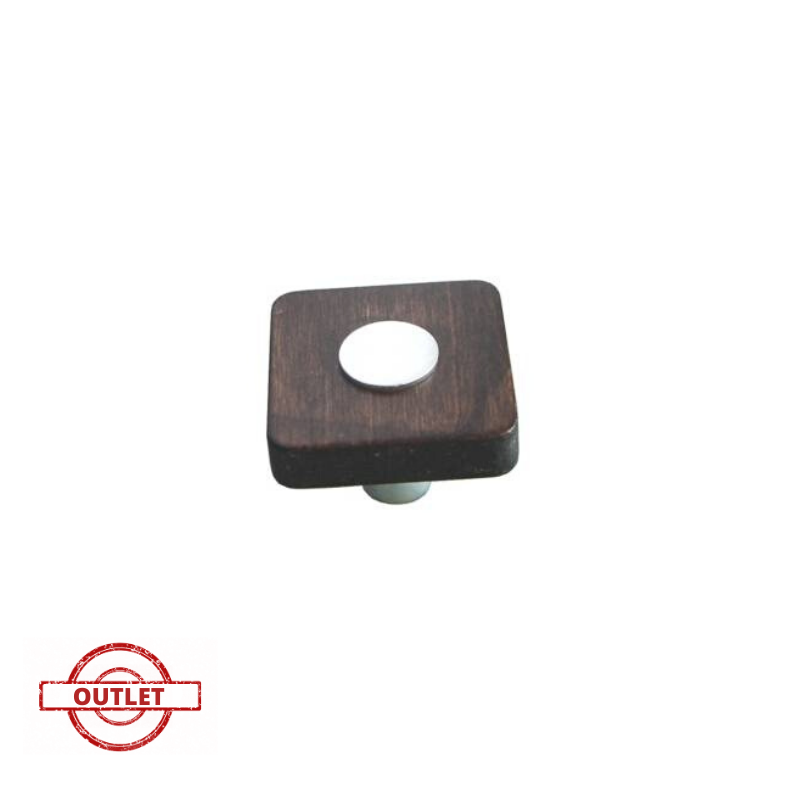 NESU 429 34 WENGE-MATT CHROME SQUARE KNOB