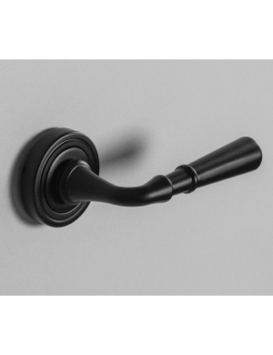 Black round plate door handle.