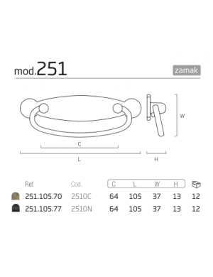 NESU 2510 OLD BRASS HANDLE