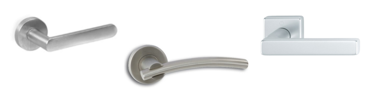 Silver finish door handles 